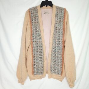 SINFULLY ORIGINAL Vintage Handmade Knit/Crochet Open Front Grandmacore Cardigan